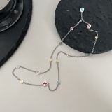 Gucci Fashion Interlocking Double G Colored Enamel Necklace