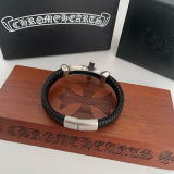 Chrome Hearts Classic Retro Cross Leather Rope Bracelet Bracelet