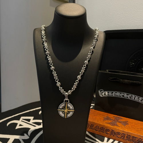 Chrome Hearts New Classic Retro Round Pendant Cross Flower Ball Necklace
