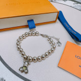 Louis Vuitton Classic Trendy Retro Logo Bear Bracelet Cuban Chain