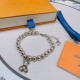 Louis Vuitton Classic Trendy Retro Logo Bear Bracelet Cuban Chain