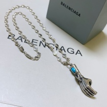 Balenciaga Personalized Retro Turquoise Power Hand Necklace