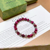 Gucci New Fashion Retro Double G Natural Tiger Eye Stone Bracelet