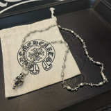 Chrome Hearts Couple Classic Retro Versatile Cross Flower Necklace