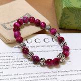 Gucci New Fashion Retro Double G Natural Tiger Eye Stone Bracelet