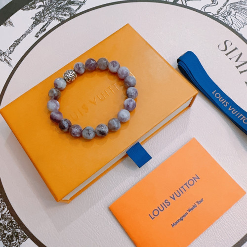Louis Vuitton New Retro Multi Element Agate Thai Silver Style Bracelet