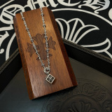 Chrome Hearts New Classic Retro Cross Flower Dice Pendant Necklace