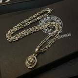 Chrome Hearts New Classic Retro Double sided Horseshoe print Pendant Necklace