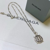 Balenciaga New Unisex Retro Double B Pendant Versatile Necklace