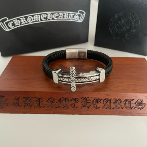 Chrome Hearts Classic Retro Cross Leather Rope Bracelet Bracelet