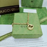 Gucci New Fashion Interlocking Double G Pendant Knitted Necklace