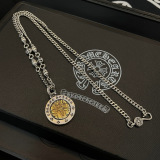 Chrome Hearts Classic Retro Round Brand Madonna Sword Pendant Necklace