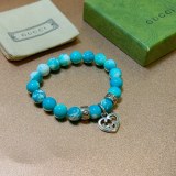 Gucci New Unisex Vintage Double G Agate Beaded Bracelet