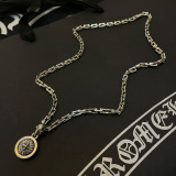 Chrome Hearts New Classic Retro Double sided Horseshoe print Pendant Necklace