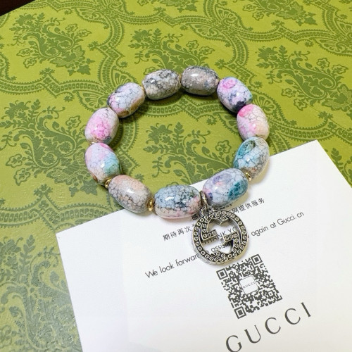 Gucci Fashion Retro Double G Cherry Blossom Agate Bracelet