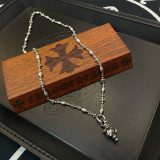 Chrome Hearts Couple Classic Retro Versatile Cross Flower Necklace