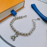 Louis Vuitton Classic Trendy Retro Logo Bear Bracelet Cuban Chain
