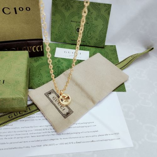 Gucci New Fashion Interlocking Double G Pendant Knitted Necklace