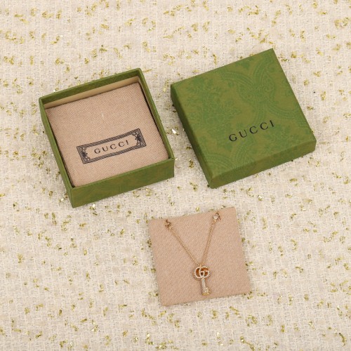 Gucci New Fashion Double G Water Diamond Key Pendant Necklace