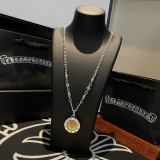 Chrome Hearts Classic Retro Round Brand Madonna Sword Pendant Necklace