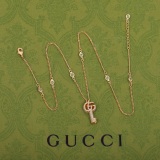 Gucci New Fashion Double G Water Diamond Key Pendant Necklace