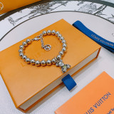 Louis Vuitton Classic Trendy Retro Logo Bear Bracelet Cuban Chain