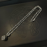 Chrome Hearts New Classic Retro Cross Flower Dice Pendant Necklace