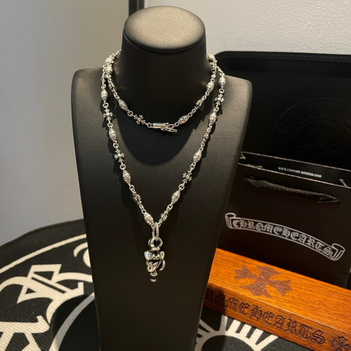 Chrome Hearts Couple Classic Retro Versatile Cross Flower Necklace