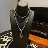 Chrome Hearts Couple Classic Retro Versatile Cross Flower Necklace