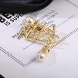 Chanel New Classic Logo Pearl Brooch