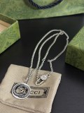Gucci New Couple Classic Stripe Double G Necklace