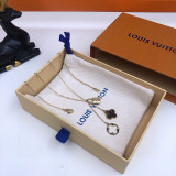Louis Vuitton New Four Leaf Clover Old Flower Concentric Lock Necklace
