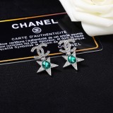 Chanel New Fashion Versatile Color Diamond Double C Earrings