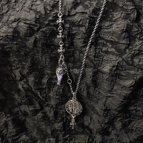 Chrome Hearts New Retro Whistle Angel Round Pendant Necklace
