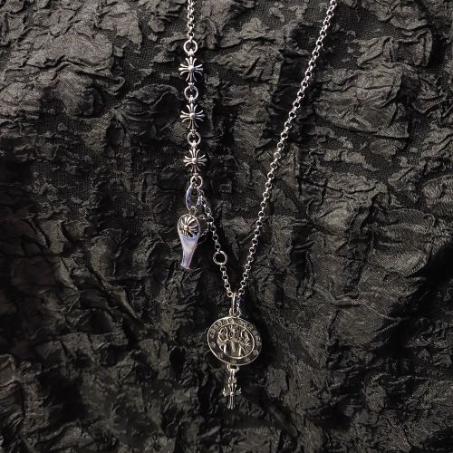 Chrome Hearts New Retro Whistle Angel Round Pendant Necklace