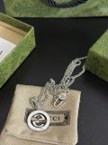 Gucci New Couple Classic Stripe Double G Necklace
