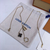 Louis Vuitton New Four Leaf Clover Old Flower Concentric Lock Necklace