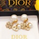Dior New Fashion Pearl Clover Diamond Earrings