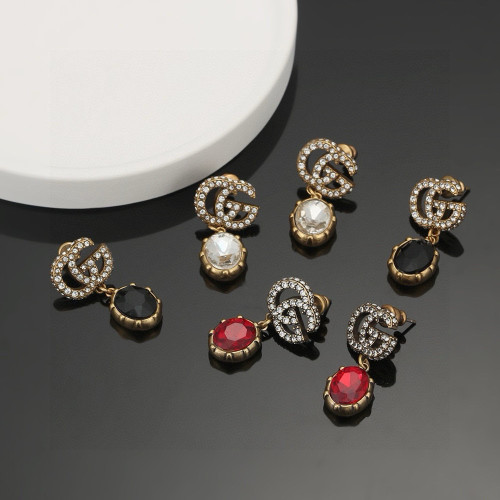 Gucci New Fashion Retro Personalized Color Diamond Earrings