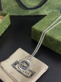 Gucci New Couple Classic Stripe Double G Necklace