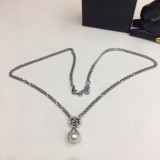 Chrome Hearts Hip Hop Street Style Pearl Pendant Necklace