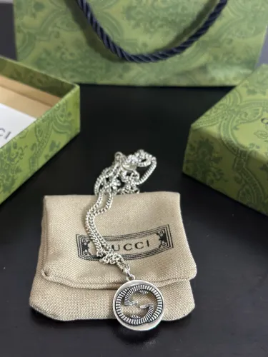 Gucci New Couple Classic Stripe Double G Necklace