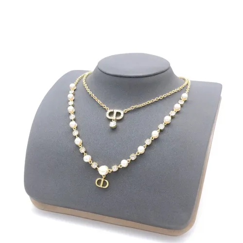 Dior New Classic Fashion Double layer Pearl Necklace