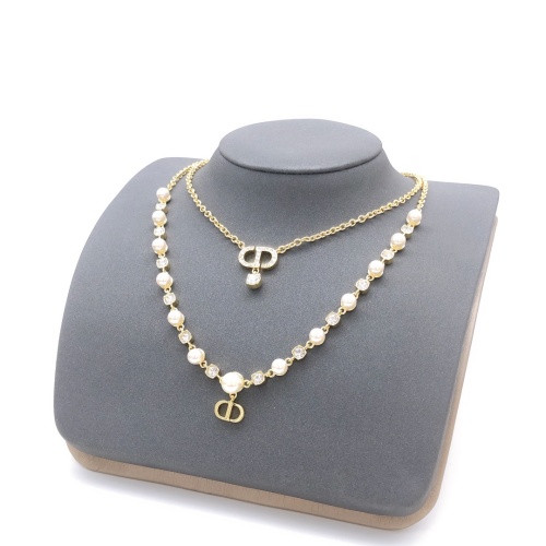 Dior New Classic Fashion Double layer Pearl Necklace