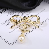 Chanel New Fashion Bow Pearl Brooch