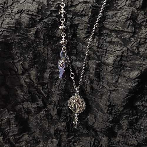 Chrome Hearts New Retro Whistle Angel Round Pendant Necklace
