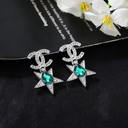 Chanel New Fashion Versatile Color Diamond Double C Earrings