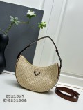 Prada Classic Triangle Logo Straw Bag Size: 25x15x7 CM