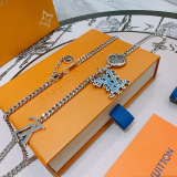 Louis Vuitton New Couple Classic Retro Logo Ring Pendant Necklace