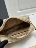 Prada New Classic Embroidered Logo Lafite Straw Camera Bag Size: 20x12x8 CM